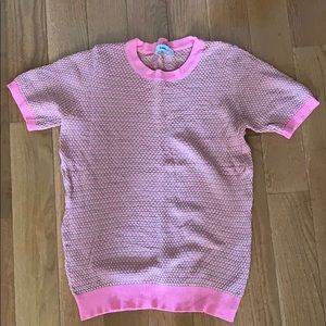 Zara knit pink/beige short sleeve top Sz Sm